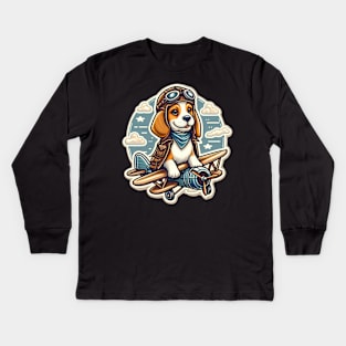 Beagle Pilot Kids Long Sleeve T-Shirt